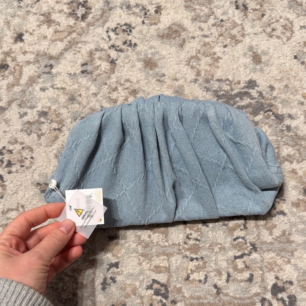 Shiraleah Light Blue Gathered Clutch
